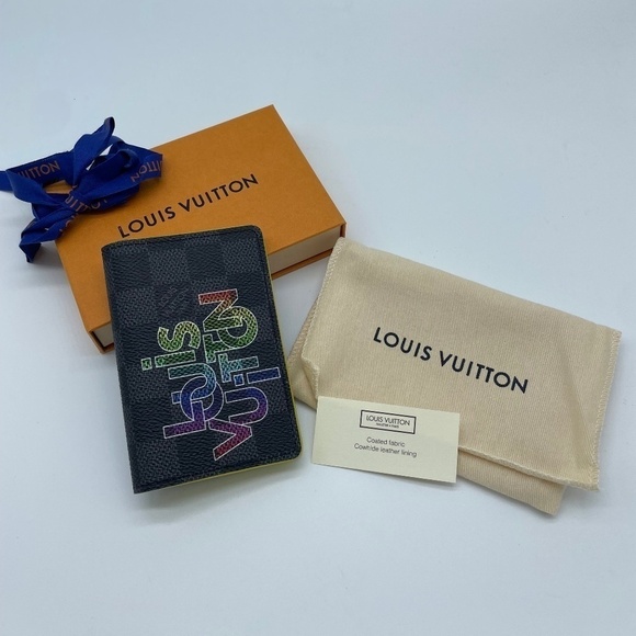 LOUIS VUITTON Graphite Damier Rainbow Print Virgil Abloh Pocket Organizer; NEW - Picture 8 of 8